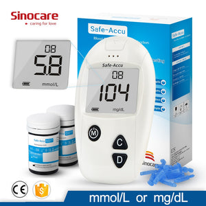 SINOCARE Accu blood glucose meter & Test Strips & Lancets 50/100pcs Glucometer kit Diabetic Blood Sugar meter Diabetes Tester