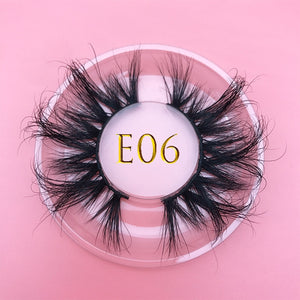 25mm E06 MIKIWI 100% handmade natural  thick  Eye lashes wispy makeup extention tools 3D mink hair volume soft false  eyelashes