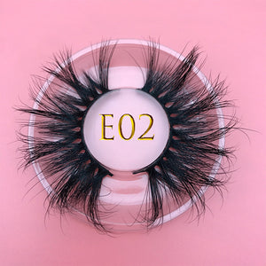 25mm E06 MIKIWI 100% handmade natural  thick  Eye lashes wispy makeup extention tools 3D mink hair volume soft false  eyelashes