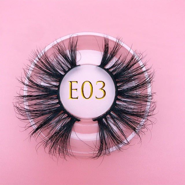 25mm E06 MIKIWI 100% handmade natural  thick  Eye lashes wispy makeup extention tools 3D mink hair volume soft false  eyelashes