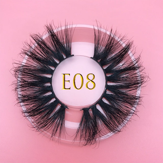 25mm E06 MIKIWI 100% handmade natural  thick  Eye lashes wispy makeup extention tools 3D mink hair volume soft false  eyelashes