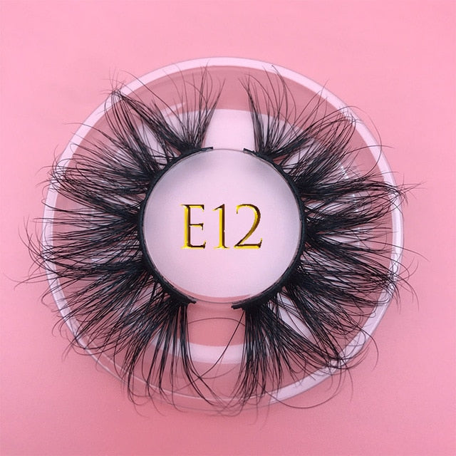 25mm E06 MIKIWI 100% handmade natural  thick  Eye lashes wispy makeup extention tools 3D mink hair volume soft false  eyelashes