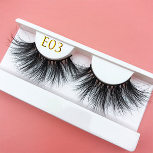 25mm E06 MIKIWI 100% handmade natural  thick  Eye lashes wispy makeup extention tools 3D mink hair volume soft false  eyelashes