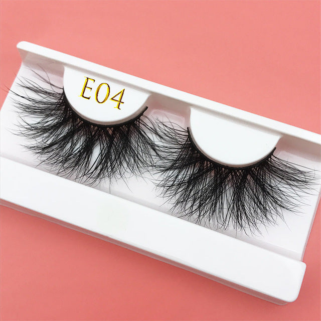 25mm E06 MIKIWI 100% handmade natural  thick  Eye lashes wispy makeup extention tools 3D mink hair volume soft false  eyelashes