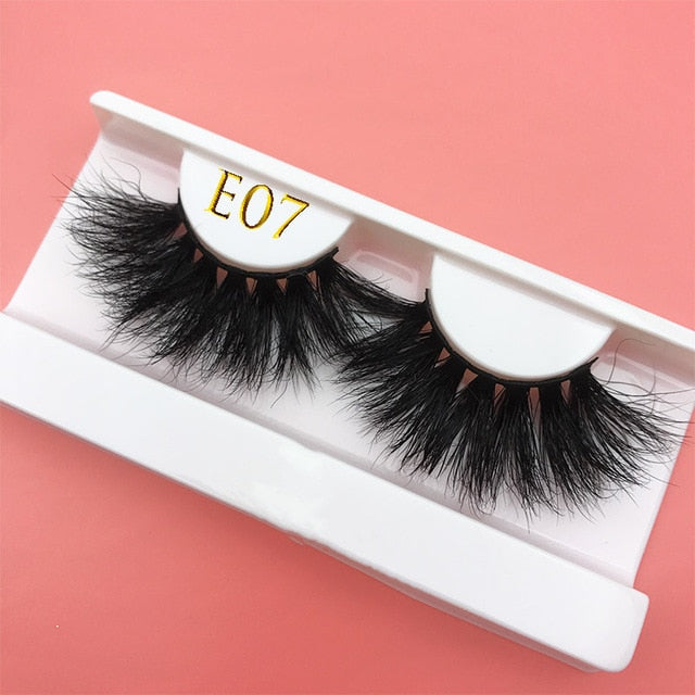 25mm E06 MIKIWI 100% handmade natural  thick  Eye lashes wispy makeup extention tools 3D mink hair volume soft false  eyelashes