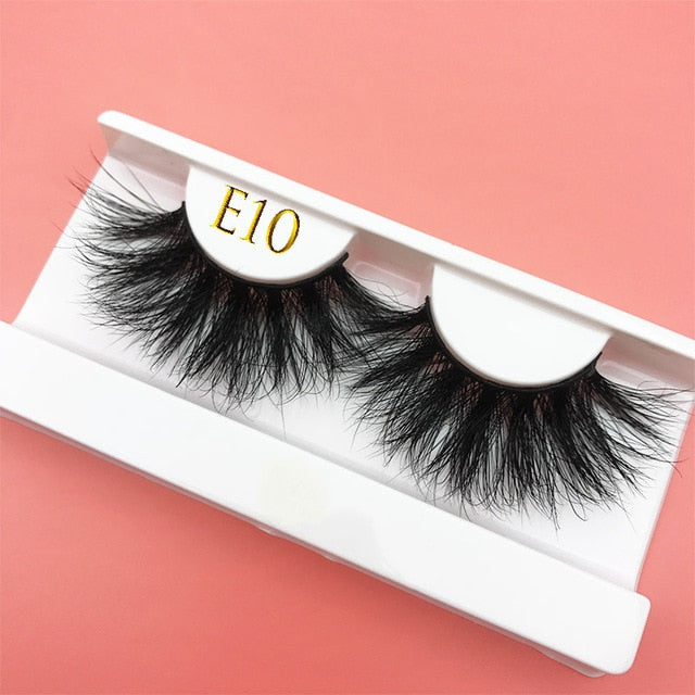 25mm E06 MIKIWI 100% handmade natural  thick  Eye lashes wispy makeup extention tools 3D mink hair volume soft false  eyelashes