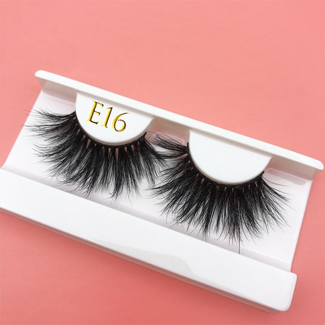 25mm E06 MIKIWI 100% handmade natural  thick  Eye lashes wispy makeup extention tools 3D mink hair volume soft false  eyelashes