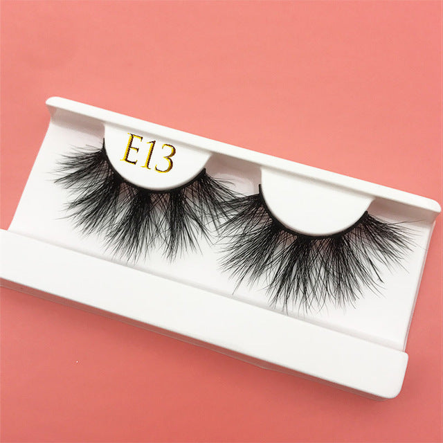 25mm E06 MIKIWI 100% handmade natural  thick  Eye lashes wispy makeup extention tools 3D mink hair volume soft false  eyelashes