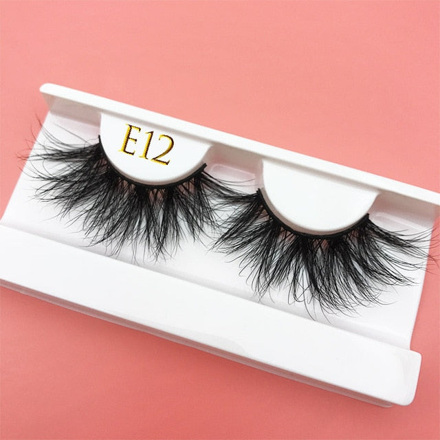 25mm E06 MIKIWI 100% handmade natural  thick  Eye lashes wispy makeup extention tools 3D mink hair volume soft false  eyelashes