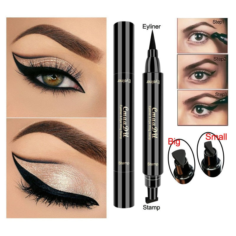 2019 Hot Sale Black Eyeliner Stamp Pencil Long Lasting Sweatproof Natural Black Stencil Liquid Eye Liner Women Eyes Makeup TSLM2