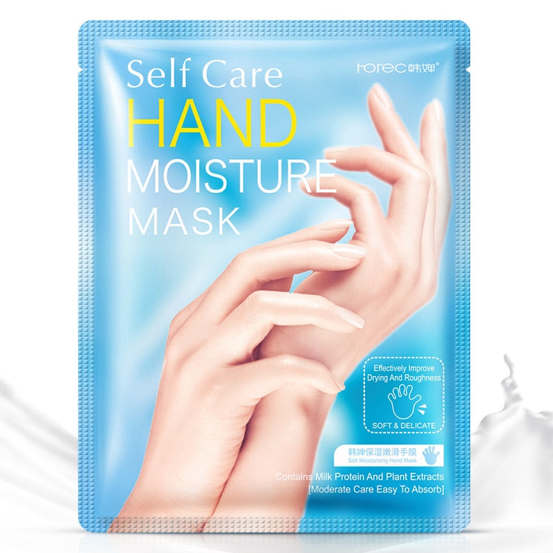 1 Pair Milk  Nourishing Hand Mask Soft Smoothening Moisturizing Whitening Anti Wrinkle Remove Hard Dead Skin Hand Spa Skin Care