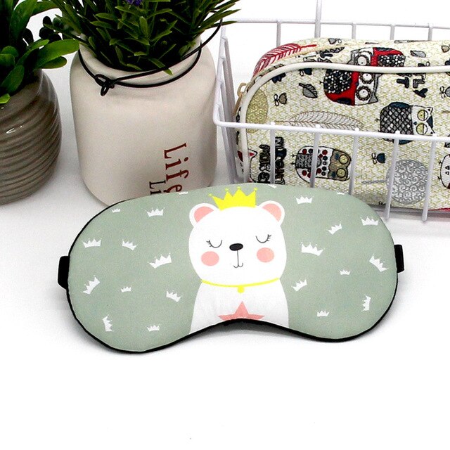 Cute Cotton Cartoon Eye Cover Sleeping Mask Funny Anime Eyepatch Sleep Mask Travel Relax Eye Band Sleeping Aid Kids Blindfolds