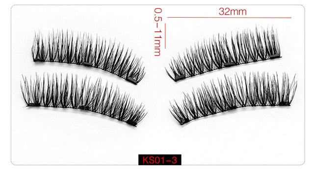 Shozy Magnetic eyelashes with 3 magnets handmade 3D magnetic lashes natural false eyelashes magnet lashes with gift box-24P-3