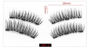 Shozy Magnetic eyelashes with 3 magnets handmade 3D magnetic lashes natural false eyelashes magnet lashes with gift box-24P-3