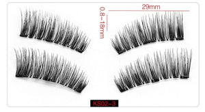 Shozy Magnetic eyelashes with 3 magnets handmade 3D magnetic lashes natural false eyelashes magnet lashes with gift box-24P-3