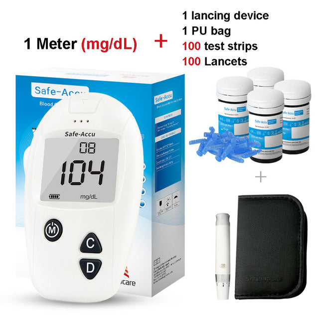 SINOCARE Accu blood glucose meter & Test Strips & Lancets 50/100pcs Glucometer kit Diabetic Blood Sugar meter Diabetes Tester