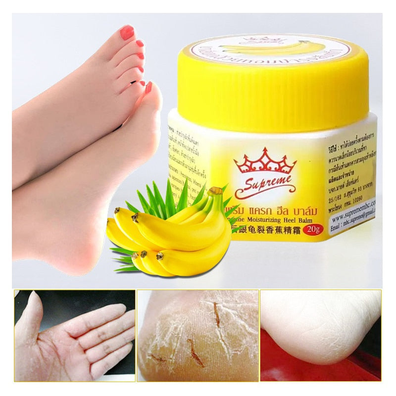 1 Box 20g Natural Banana Oil Anti-Drying Crack Foot Cream Heel Cracked Repair Cream Removal Dead Skin Hand Feet Care TSLM2